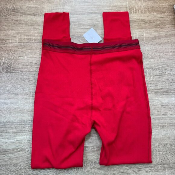 NWT SKIMS Cotton Rib Leggings Cherry Red Contrast Stitch Medium - Picture 4 of 11